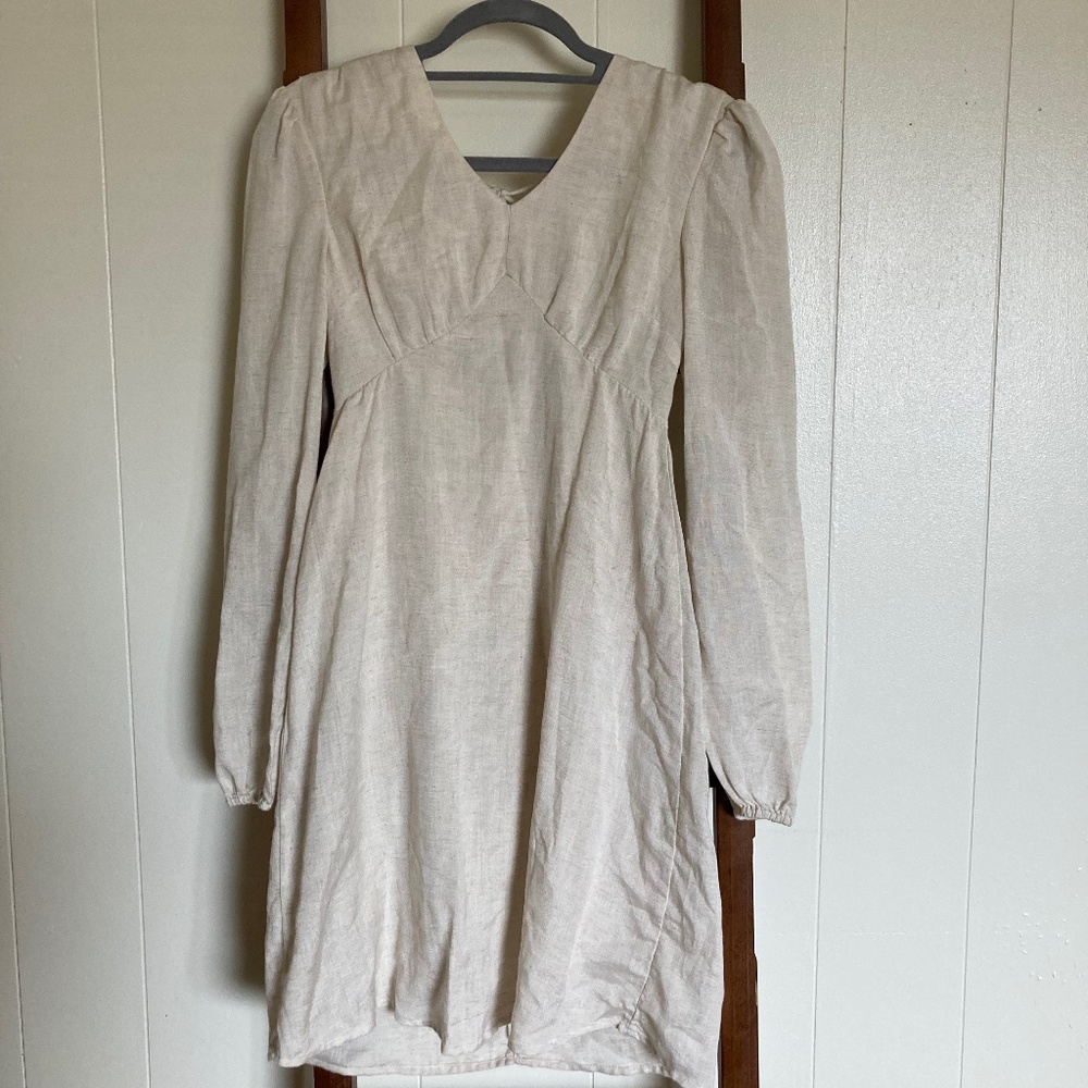 Linen Long Sleeve Dress